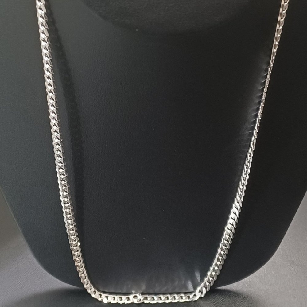 925 Sterling Silver Chain Cuban Diamond Cut